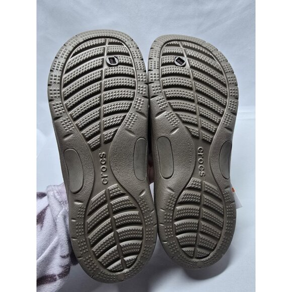 Crocs Yukon Mesa Sandals Men's 11 Brown Leather Comfort Thong Flip Flops- NWT - Picture 3 of 8